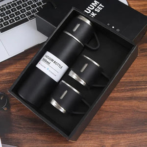 Vacuum Insulated Thermal Flask Set With Cup Set (random Color)